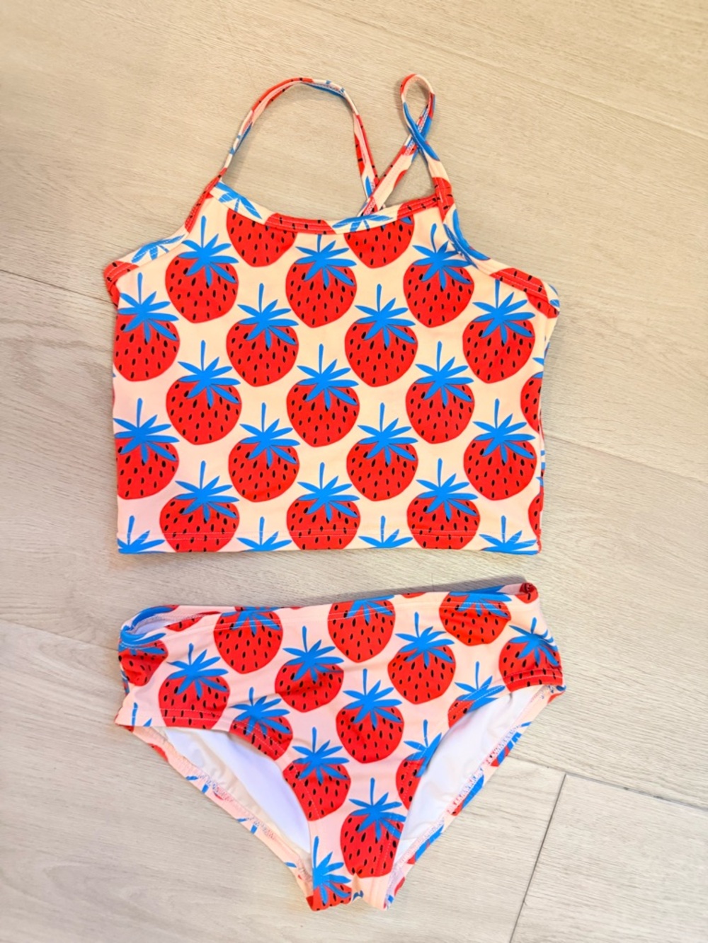 Hanna Andersson Tankini 2 piece swimsuit  Kids Size 10 Strawberry Print